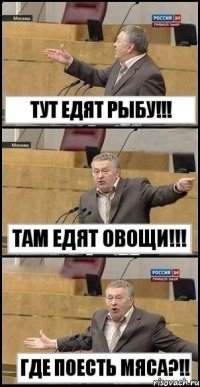 Тут едят рыбу!!! Там едят овощи!!! Где поесть МЯСА?!!