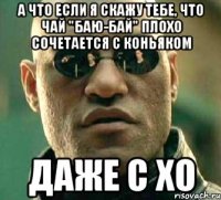 а что если я скажу тебе, что чай "баю-бай" плохо сочетается с коньяком даже с ХО