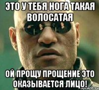 это у тебя Нога такая волосатая ой прощу прощение это оказывается лицо!