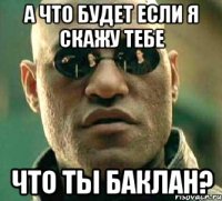 А ЧТО БУДЕТ ЕСЛИ Я СКАЖУ ТЕБЕ ЧТО ТЫ БАКЛАН?