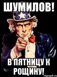 Шумилов! В пятницу к Рощину!