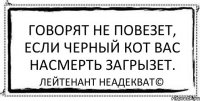 Говорят не повезет, если черный кот вас насмерть загрызет. Лейтенант Неадекват©