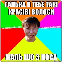 Галька в тебе такі красіві волоси жаль шо з носа