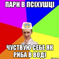 пари в псіхушці чуствую себе як риба в воді