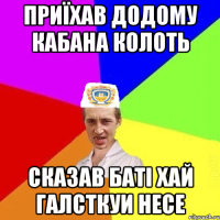 приїхав додому кабана колоть сказав баті хай галсткуи несе