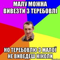 малу можна вивезти з теребовлі но теребовлю з малої не виведеш ніколи