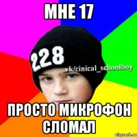 Мне 17 просто микрофон сломал