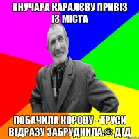 Внучара каралєву привіз із міста побачила корову - труси відразу забруднила.© Дід