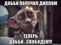 Добби получил диплом теперь Добби...Свободен!!!