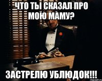 что ты сказал про мою маму? Застрелю ублюдок!!!