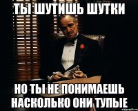 Ты шутишь шутки Но ты не понимаешь насколько они тупые