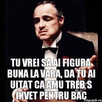 tu vrei sa ai figura buna la vara, da tu ai uitat ca amu treb s invet pentru bac