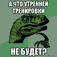 а что утренней тренировки не будет?