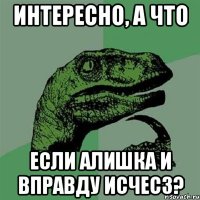 Интересно, а что если Алишка и вправду исчесз?