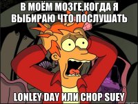 В моём мозге,когда я выбираю что послушать Lonley Day или Chop Suey