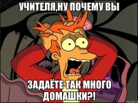 Учителя,ну почему вы задаёте так много домашки?!