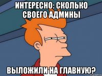 Интересно: сколько своего админы Выложили на главную?