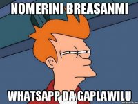 Nomerini breasanmi WhatsApp da gaplawilu