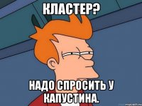 Кластер? Надо спросить у Капустина.