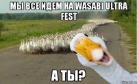 мы все идем на WASABI ULTRA FEST А ты?