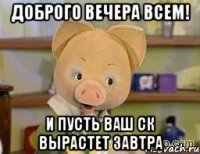 Доброго вечера всем! И пусть ваш СК вырастет завтра