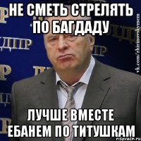 Не сметь стрелять по Багдаду лучше вместе ебанем по титушкам