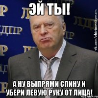 Эй ты! А ну Выпрями спину и убери левую руку от лица!