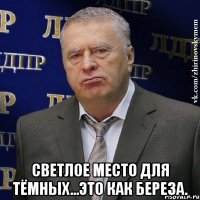  Светлое место для тёмных...Это как береза.