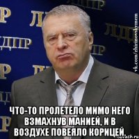  Что-то пролетело мимо него взмахнув манией, и в воздухе повеяло корицей.