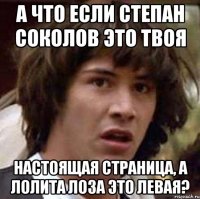 А что если степан соколов это твоя настоящая страница, а лолита лоза это левая?