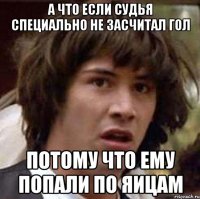 А ЧТО ЕСЛИ СУДЬЯ СПЕЦИАЛЬНО НЕ ЗАСЧИТАЛ ГОЛ ПОТОМУ ЧТО ЕМУ ПОПАЛИ ПО ЯИЦАМ