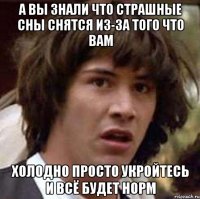 а вы знали что страшные сны снятся из-за того что вам ХОЛОДНО просто укройтесь и всё будет норм