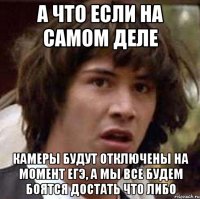 А что если на самом деле Камеры будут отключены на момент ЕГЭ, а мы все будем боятся достать что либо