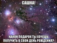 Сашка! Какой подарок ты хочешь получить в свой день рождения?