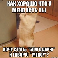 Как хорошо что у меня есть ты Хочу стать: "Благодарю" и говорю " Mercy":*