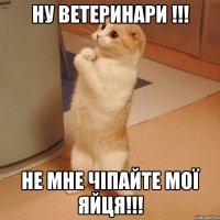 ну ВЕТЕРИНАРИ !!! не мне чіпайте мої яйця!!!