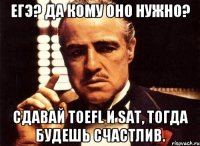 ЕГЭ? Да кому оно нужно? Сдавай TOEFL и SAT, тогда будешь счастлив.