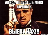 Алиса не будешь меня слушать ВЫЕПУ НАХ!!!