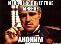 Меня не волнует твое мнение Аноним