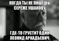 Когда ты не пишешь серёже ушакову где-то грустит один леонид аркадьевич