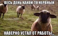 весь день какой-то нервный наверно устал от работы...