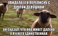 Увидела его переписку с другой девушкой. Он сказал, что она живет далеко, а я у него единственная.