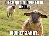 ог сидит, молчит и не пишет может занят..