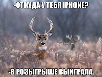 -Откуда у тебя iPhone? -В розыгрыше выиграла.