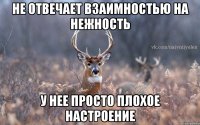 Не отвечает взаимностью на нежность У нее просто плохое настроение