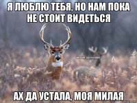 я люблю тебя, но нам пока не стоит видеться ах да устала, моя милая