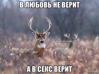 В любовь не верит А в секс верит