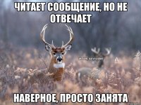 Читает сообщение, но не отвечает Наверное, просто занята