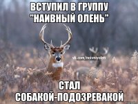 вступил в группу "наивный олень" стал собакой-подозревакой