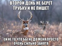 второй день не берет трубку и не пишет ей не то что бы не до меня,просто очень сильно занята